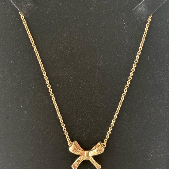 Fendi Gold-Tone Bow Necklace - Picture 2 of 9
